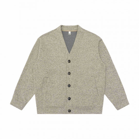Unisex Oversize-Strickcardigan mit V‑Ausschnitt, durchgehender Knopfleiste und aufgesetzten Eingrifftaschen Shop Nory