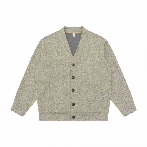 Unisex Oversize-Strickcardigan mit V‑Ausschnitt, durchgehender Knopfleiste und aufgesetzten Eingrifftaschen Shop Nory