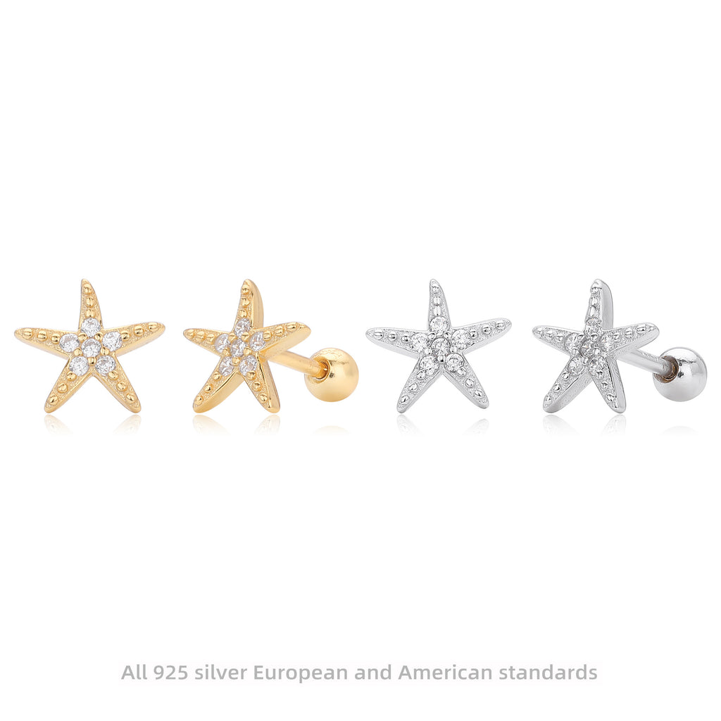 Damen Ohrstecker im stilvollen Seestern-Design aus hochwertigem 925 Sterling Silber Shop Nory