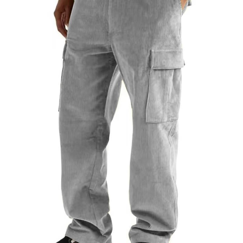Herren nan Cord-Cargo-Jogginghose mit elastischem Bund, Kordelzug und aufgesetzten Klappentaschen Shop Nory
