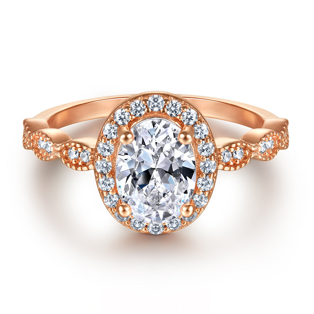 Damen Ring mit floralen Details und glitzernden Zirkonia Shop Nory