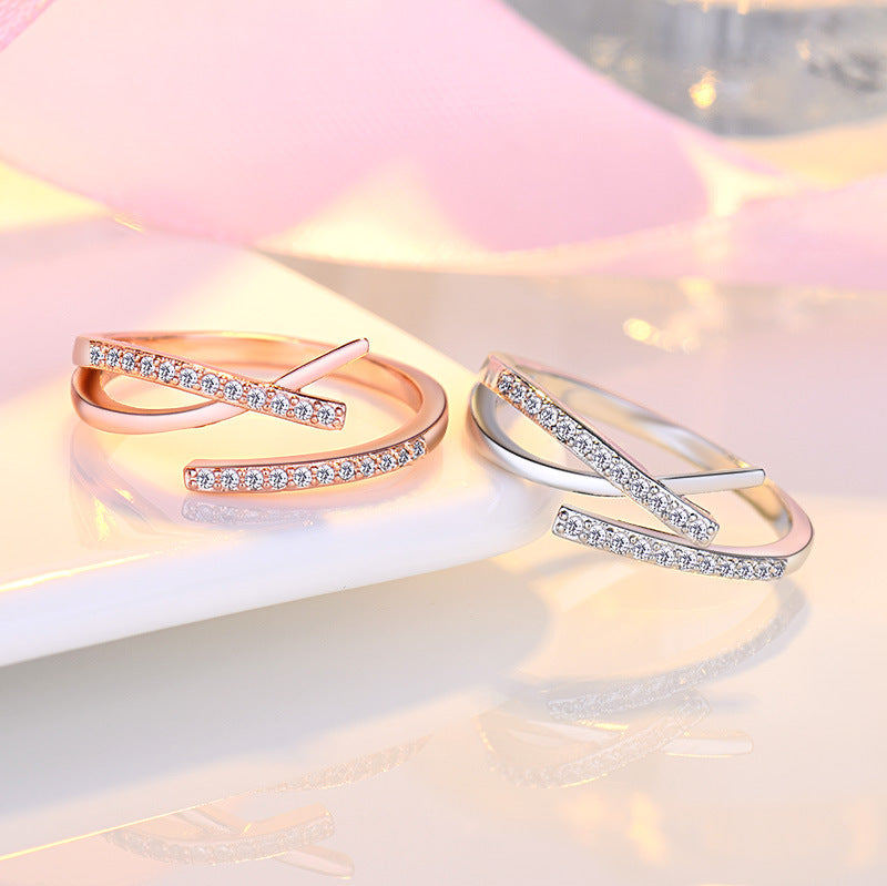 Damen Offener Ring mit funkelnden Zirkonia-Akzenten Shop Nory
