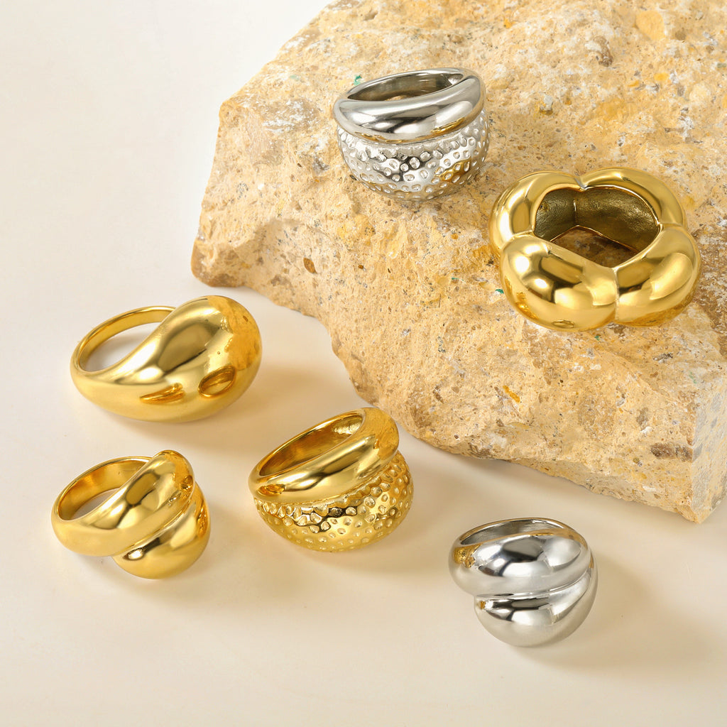 Damen Ring mit modernem, geschwungenem Knoten-Design Shop Nory