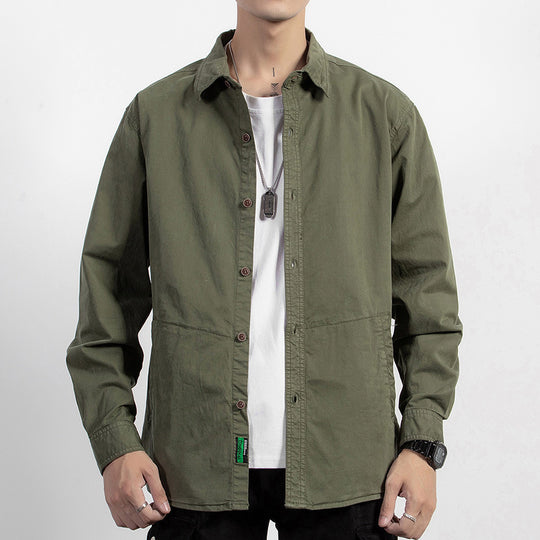 Herren leichtes Utility-Overshirt mit Knopfleiste und Hemdkragen Shop Nory