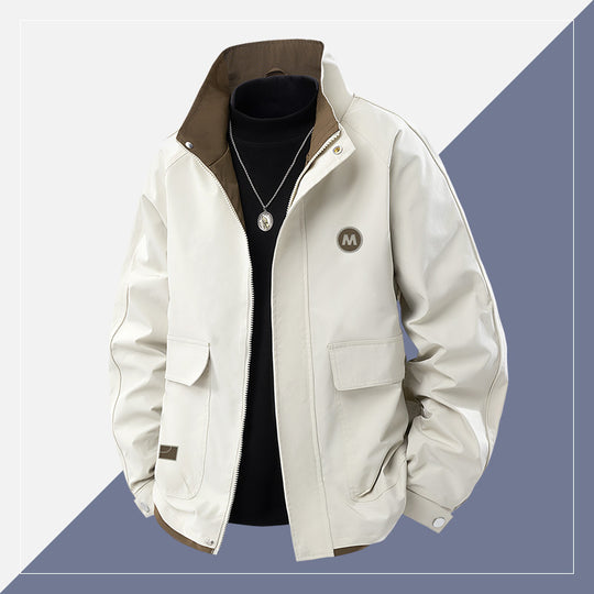 Herren Kurz geschnittene Softshell‑Utility‑Jacke mit Stehkragen und Pattentaschen Shop Nory