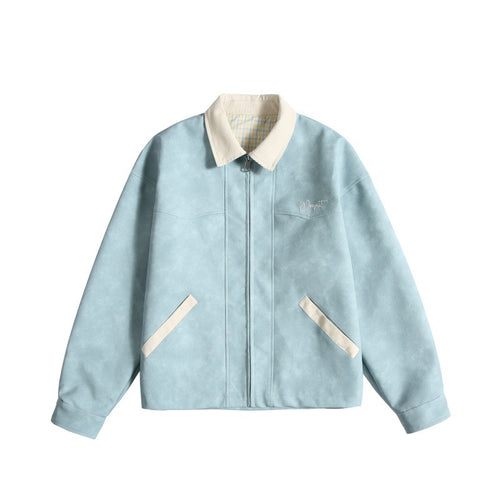 Damen Oversize Wildleder‑Optik Bomberjacke mit Cordkragen und verdecktem Reißverschluss Shop Nory