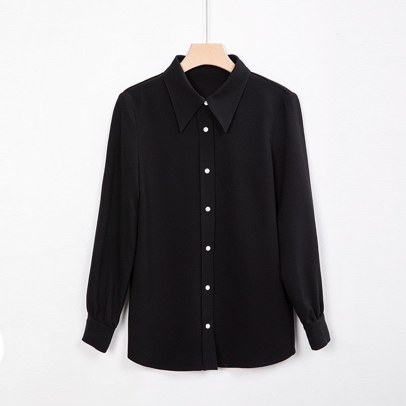 Damen Elegante Langarm Bluse mit Knopfleiste Shop Nory