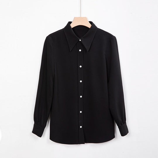Damen Elegante Langarm Bluse mit Knopfleiste Shop Nory