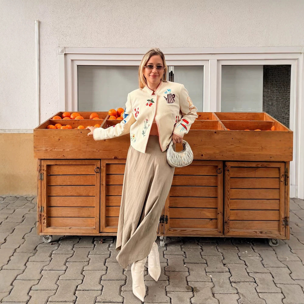 Damen Bestickte Kurzjacke mit verspielten Applikationen Shop Nory