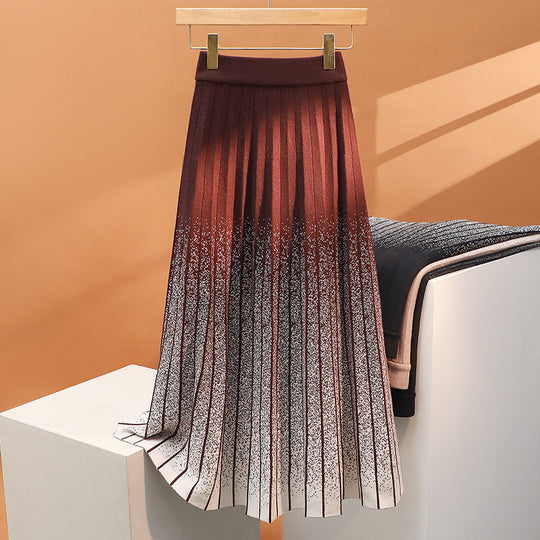 Damen Plissierter Maxirock mit elegantem Farbverlauf Shop Nory