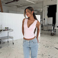 Damen Körperbetontes Tanktop mit Spitzenakzenten