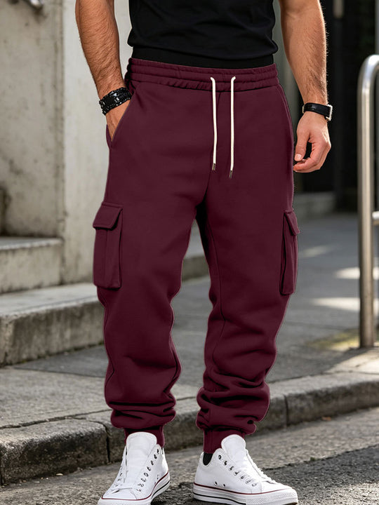 Herren Cargo-Jogginghose aus Baumwollfleece mit elastischem Bund und Beinbündchen Shop Nory