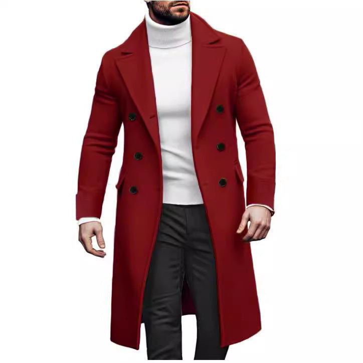 Herren Eleganter Doppelreiher-Mantel mit hochwertigem Material und klassischem Schnitt