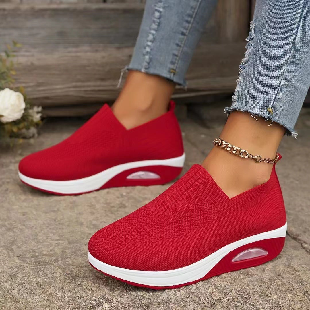 Damen atmungsaktive Slip-On Sneakers mit elastischem Obermaterial