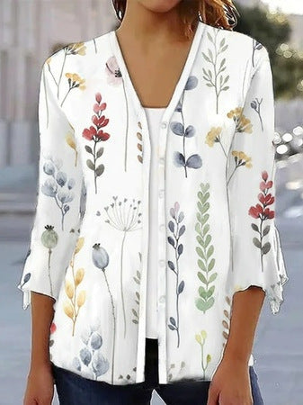 Damen Blusenshirt mit floralem Design und eleganten Rüschendetails Shopnory
