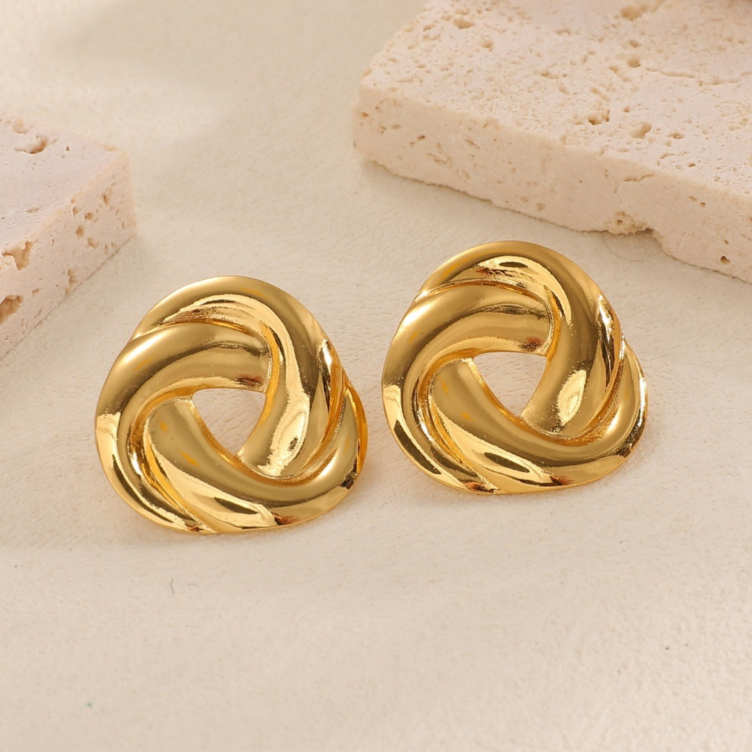 Damen Ohrringe mit modernem Spiralmuster Shop Nory