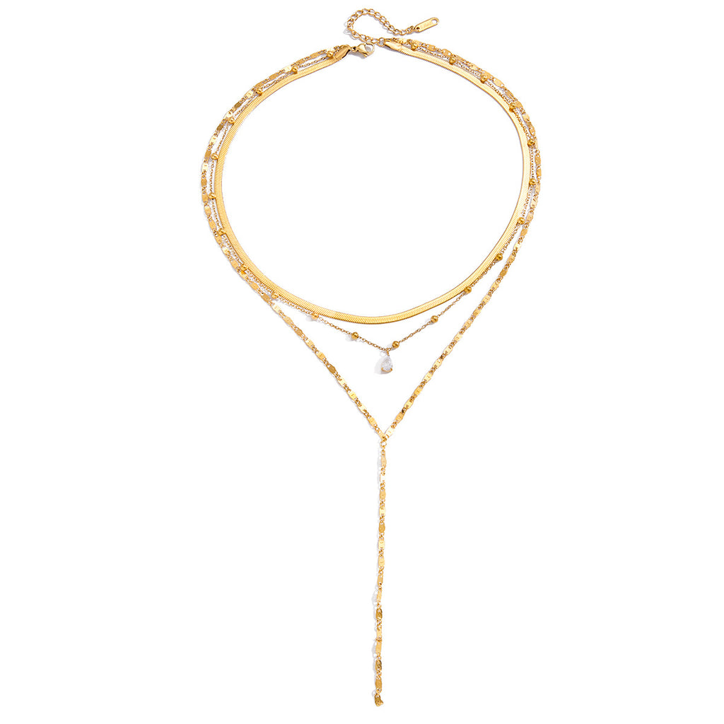 Damen Mehrlagige Halskette mit stilvollem Chainglieder-Design Shop Nory