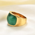 Damen Ring mit kunstvollem grünem Edelstein und elegantem Goldfinish Shop Nory