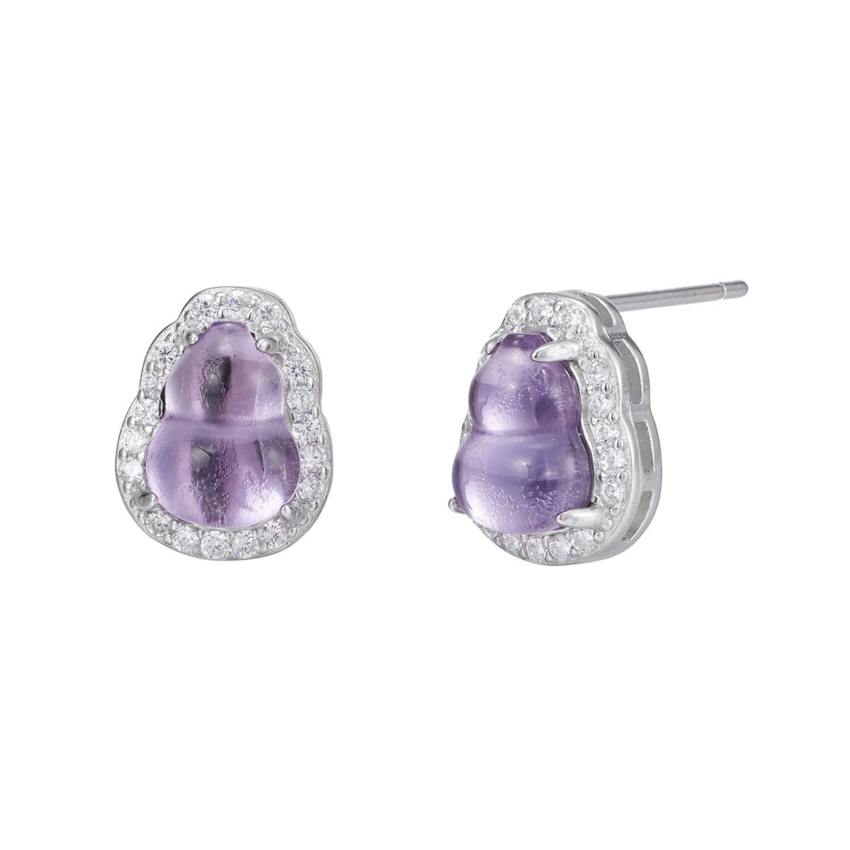 Damen Ohrringe mit luxuriösem Amethyst und funkelnden Zirkonia Shop Nory