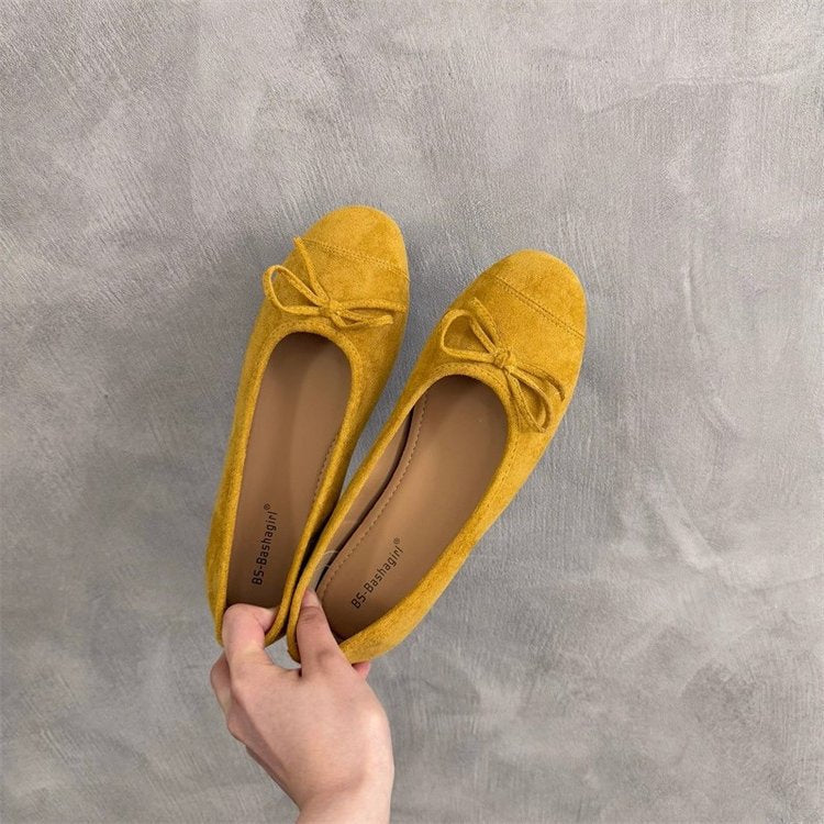 Damen Ballerina-Schuhe mit modischer Schleifenverzierung und komfortablem Fußbett