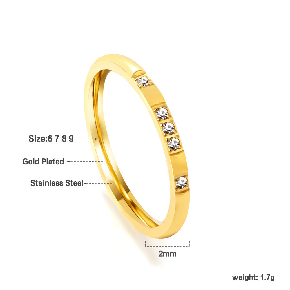 Damen Ring mit brillantem Zirkonia und eleganter Edelstahlfassung Shop Nory