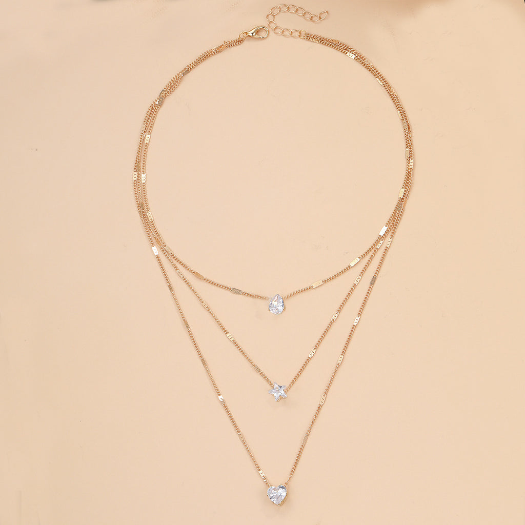 Damen mehrlagige Halskette mit symbolischen Anhängern Shop Nory