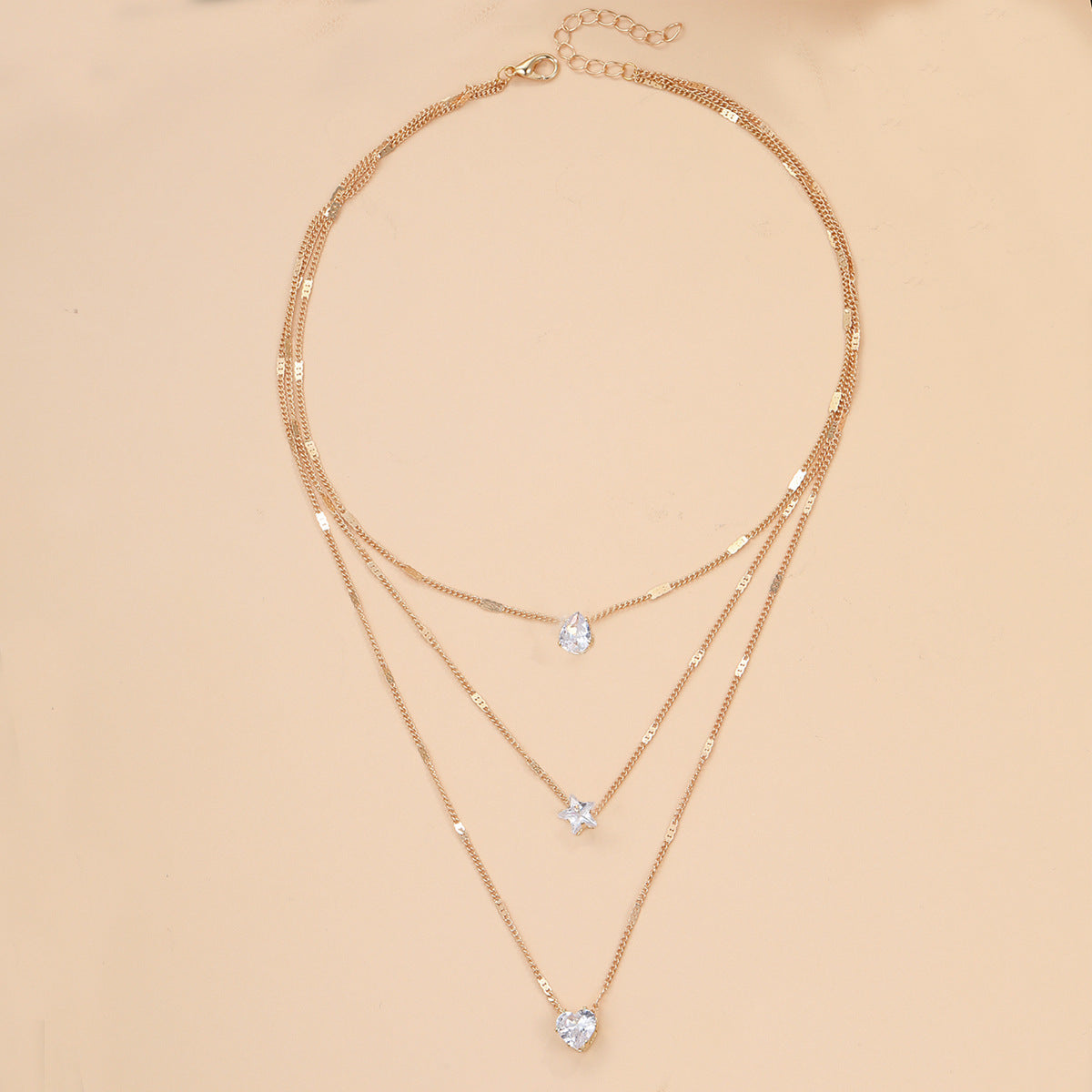 Damen mehrlagige Halskette mit symbolischen Anhängern Shop Nory