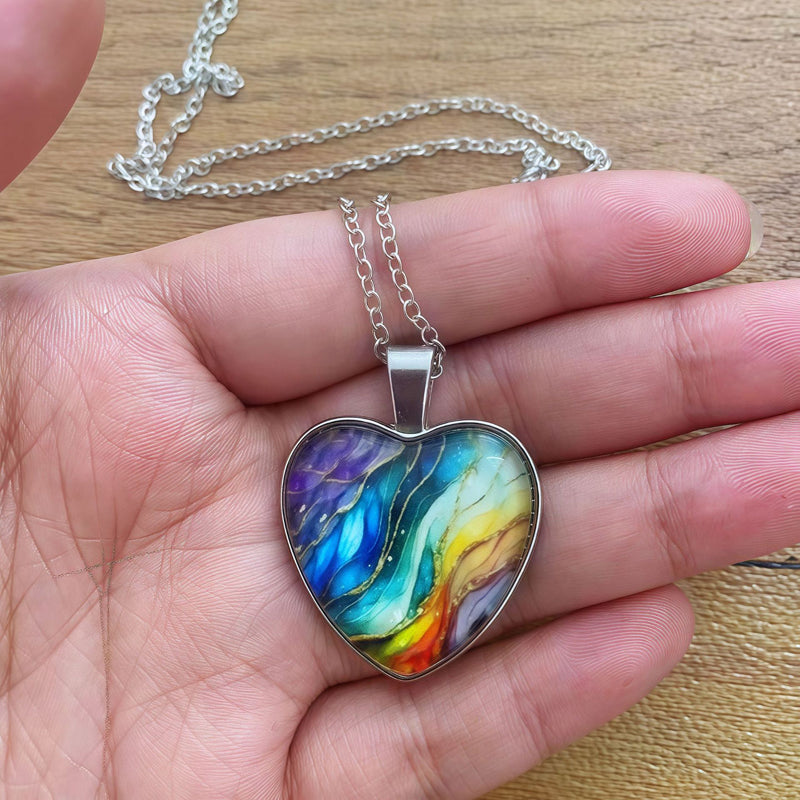Bunte Halskette Mit Herzanhänger | Shop Nory
