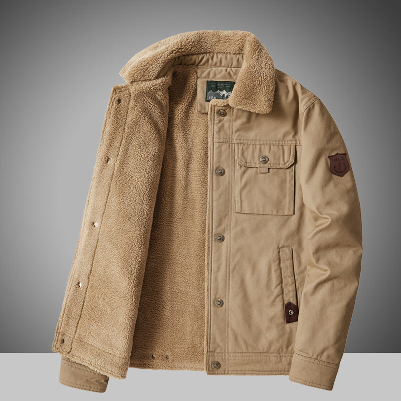 Herren Warme Winterjacke mit Teddyfutter Shop Nory