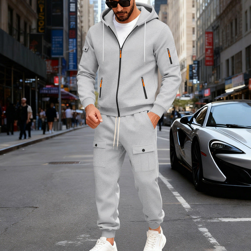 Herren Sportlicher Kapuzenanzug mit Taschen und praktischem Design