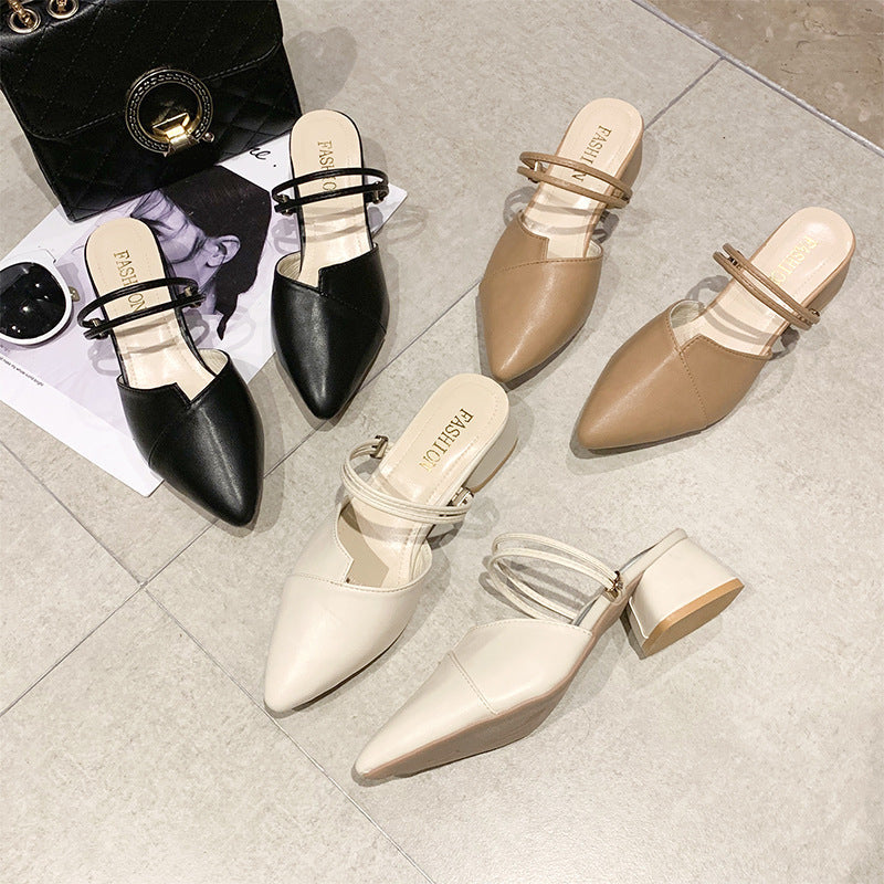 Damen elegante Sling-Pumps mit verstellbarem Riemchen und spitzem Zehenbereich