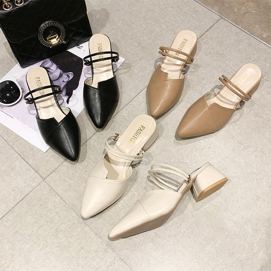 Damen elegante Sling-Pumps mit verstellbarem Riemchen und spitzem Zehenbereich