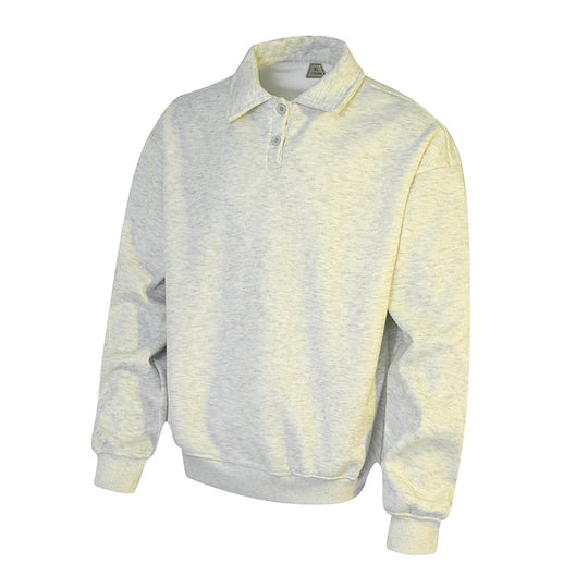 Herren Polo‑Sweatshirt im Oversize‑Relaxed‑Fit mit Rippbündchen und Knopfleiste Shop Nory