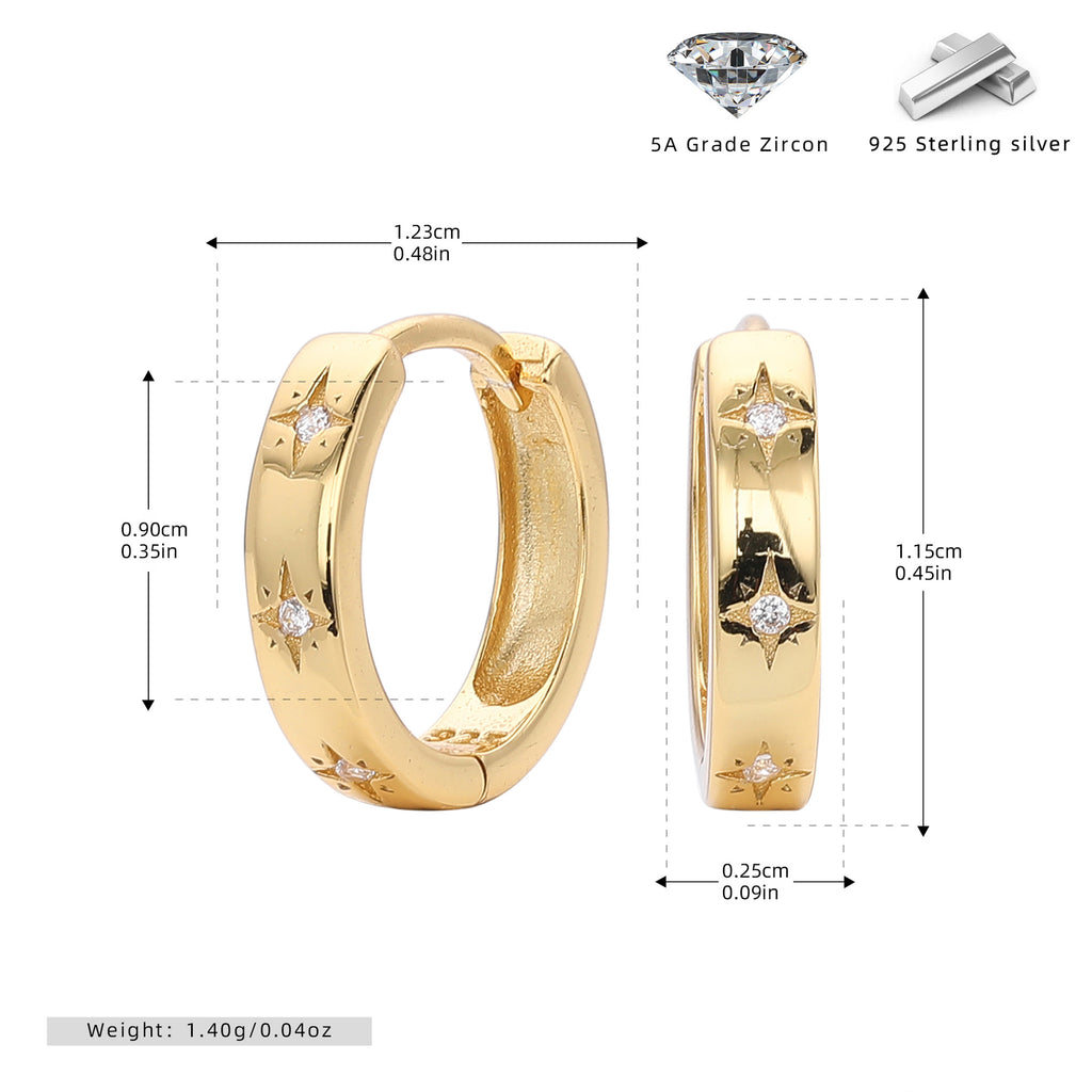 Damen Creolenohrringe mit funkelnden Zirkon-Akzenten aus hochwertigem 925 Sterling Silber Shop Nory