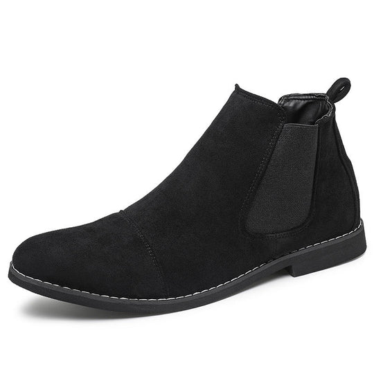 Damen Elegante Veloursleder Chelsea Boots mit elastischen Einsätzen