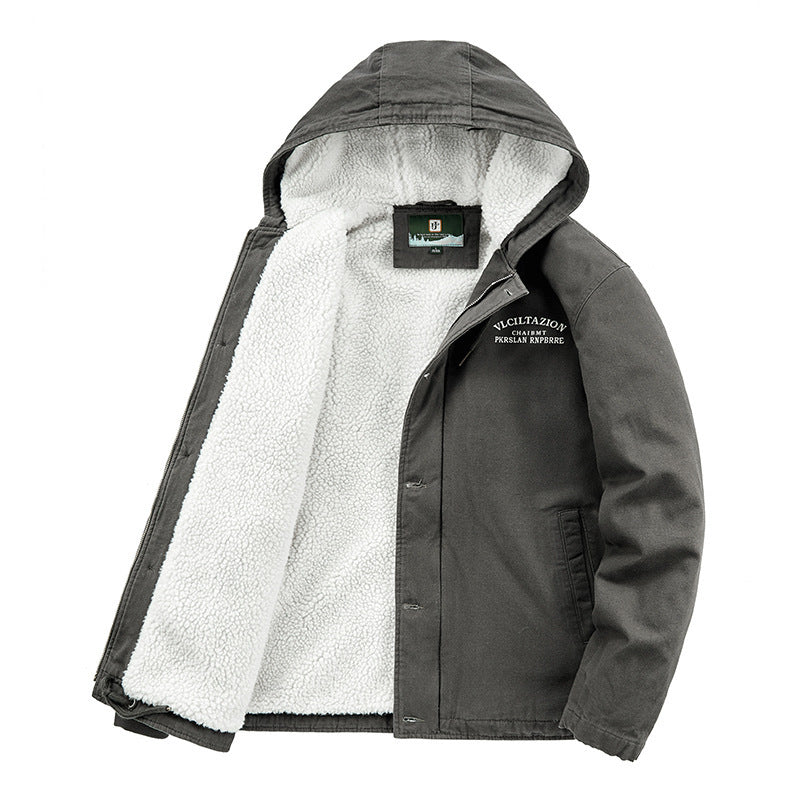 Herren Kapuzen-Canvasparka mit Teddyfleece-Innenfutter und Windschutzleiste Shop Nory