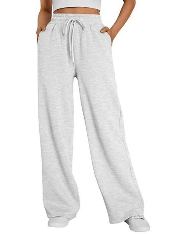 Damen nan Palazzo-Loungehose mit hoher Taille, elastischem Bund, Kordelzug und tiefen Seitentaschen Shop Nory