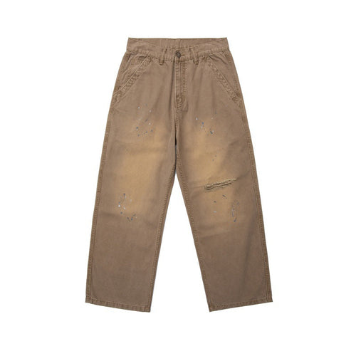 Herren Locker geschnittene Workwear-Hose mit Paint‑Splatter und Destroyed‑Details Shop Nory