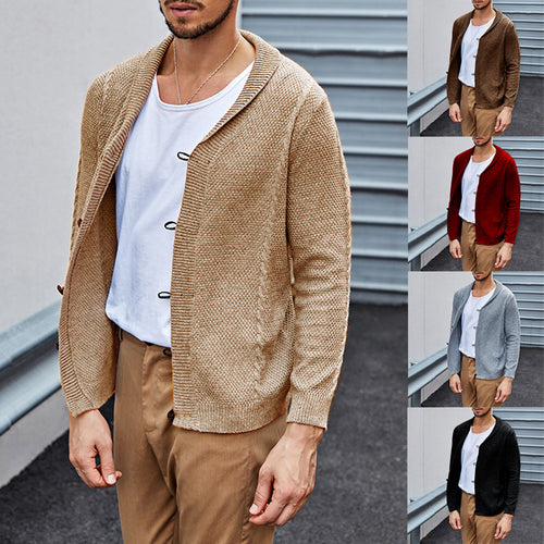 Herren Feinstrick-Cardigan mit Schalkragen, Karabiner-Verschlüssen und Strukturstrick Shop Nory