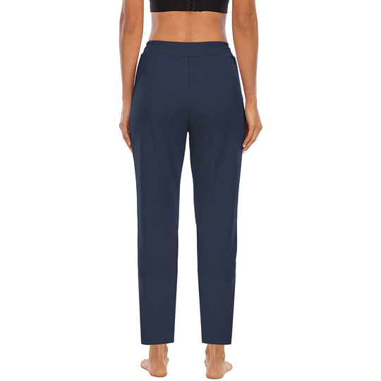 Damen bequeme Freizeithose mit elastischem Bund und seitlichen Taschen Shopnory
