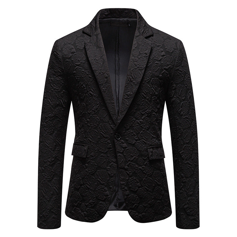 Herren strukturiertes Business-Sakko mit floraler Jacquardstruktur und Slim-Fit Shop Nory
