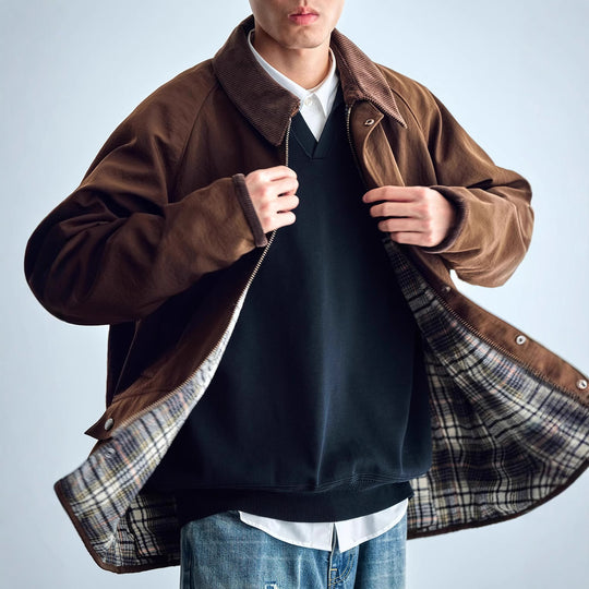 Herren Utility-Fieldjacke aus gewachstem Baumwollmix mit Cordkragen Shop Nory