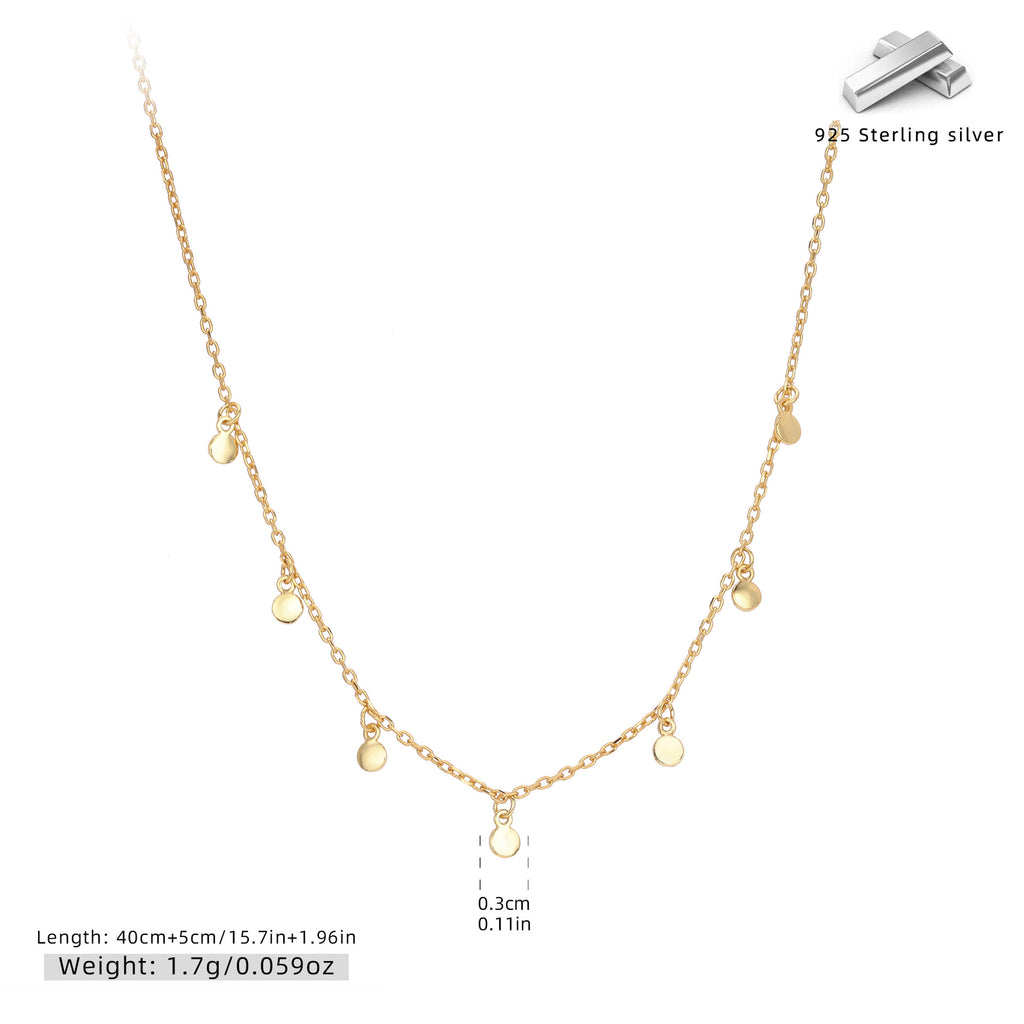 Damen Halskette mit zarten, hängenden Anhängern aus hochwertigem 925 Sterling Silber Shop Nory