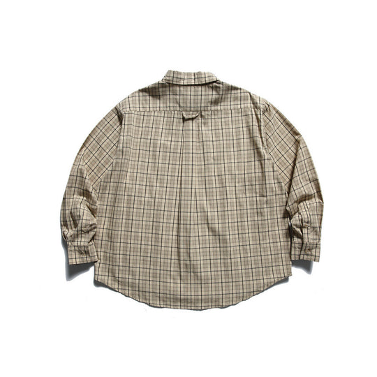 Herren Oversize-kariertes Button-Down-Hemd mit Brusttasche und abgerundetem Saum Shop Nory