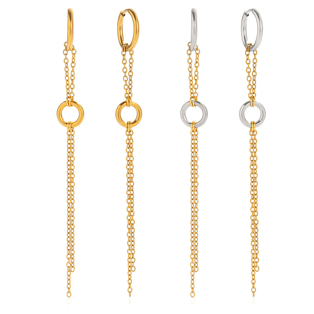 Damen Ohrhänger mit elegantem Kettenelement und hypoallergener Edelstahlverarbeitung Shop Nory