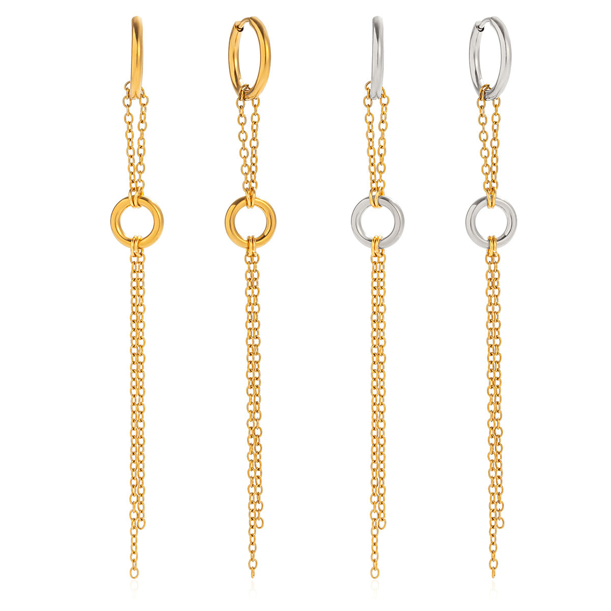Damen Ohrhänger mit elegantem Kettenelement und hypoallergener Edelstahlverarbeitung Shop Nory