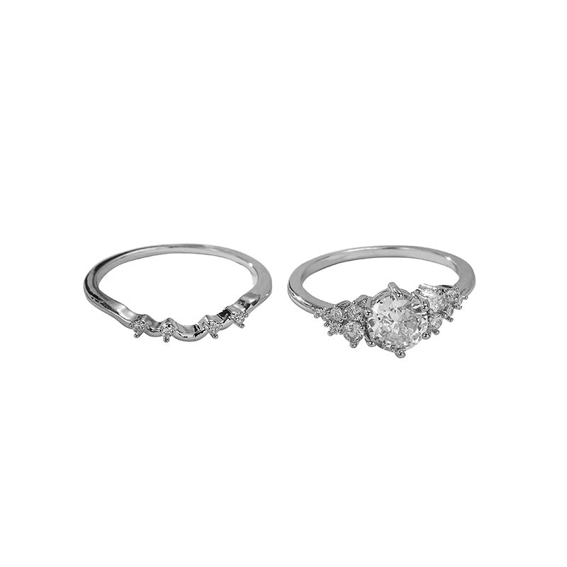 Damen glamouröser Verlobungsring mit funkelnden Zirkonia-Steinen Shop Nory