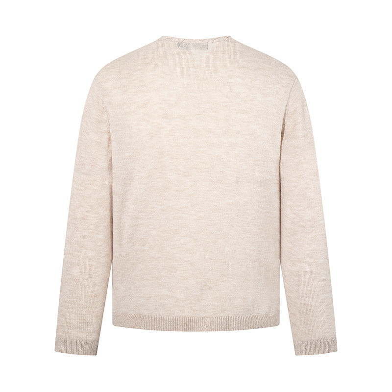 Herren Feinstrickpullover mit Rundhalsausschnitt, lockerer Passform und geripptem Saum Shop Nory