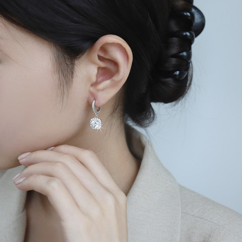 Damen Ohrhänger mit funkelnden Zirkonia und eleganter Fassung Shop Nory