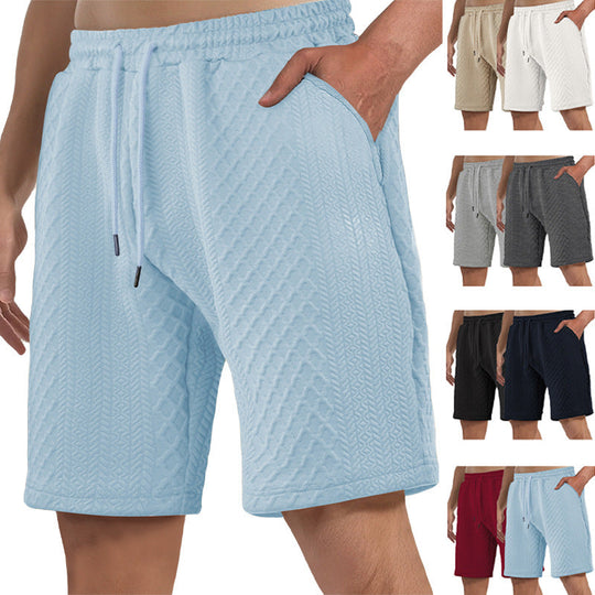 Herren nan strukturierte Lounge-Shorts mit Elastikbund Tunnelzug und seitlichen Eingrifftaschen